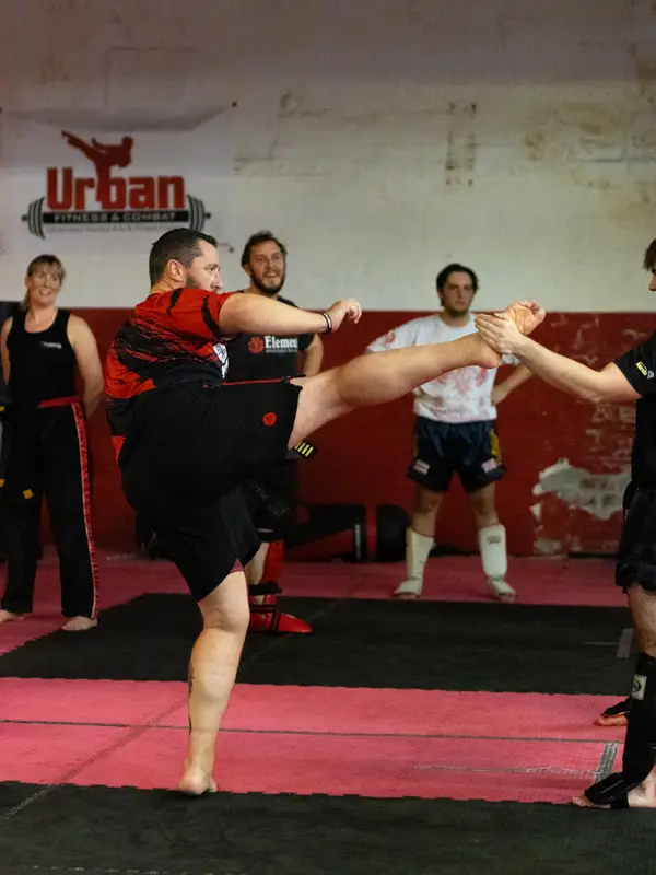 Training at TMA Kickboxing
