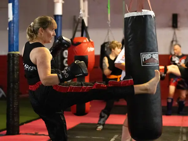 Training at TMA Kickboxing